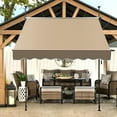thumbnail image 5 of Manual Retractable Sunshade, 6.5-10ft Adjustable Height Outdoor Sun Shade, Sunshade Shelter for Large Area Folding Retractable Hand-Cranked Awning for Garden Patio SPF80++ (Beige), 5 of 14