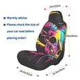 thumbnail image 3 of Wukai Neon Gothic Skull Moon Full Set Car Seat Covers with Soft Padding Universal Auto Front Seats Protector and Cushion Mat, 3 of 5