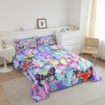 thumbnail image 2 of Erosebridal Purple Butterfly Comforter Set Queen Women Wild Animal Bedding Set, Rainbow Tie Dye Bedding Comforter Sets Watercolor Wildlife Duvet, Colorful Butterflies Quilted Comforter 3pcs, 2 of 5
