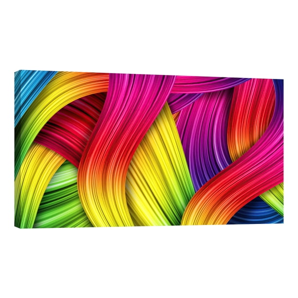 Cuadro Decorativo Abstracto Líneas De Colores Canvas Revolution Cuadro 120 x 60 cm