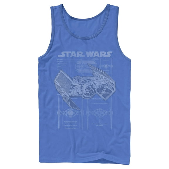 Men's Star Wars TIE Fighterprint  Tank Top Royal Blue 2X Large