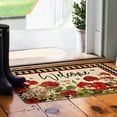 thumbnail image 4 of Spring Summer Door Mat,Geranium Bee Red Floral Buffalo Plaid Indoor Outdoor Non-Slip Doormat,Entryway Front Porch Farmhouse Spring Welcome Door Mat for Entrance Decor,30" x 17", 4 of 6