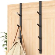 niffgaff Heavy Duty Over The Door Hooks, Space-Saving Vertical Door Hanger for Towels, Coats, and Accessories – 2 PCS, Matte Black
