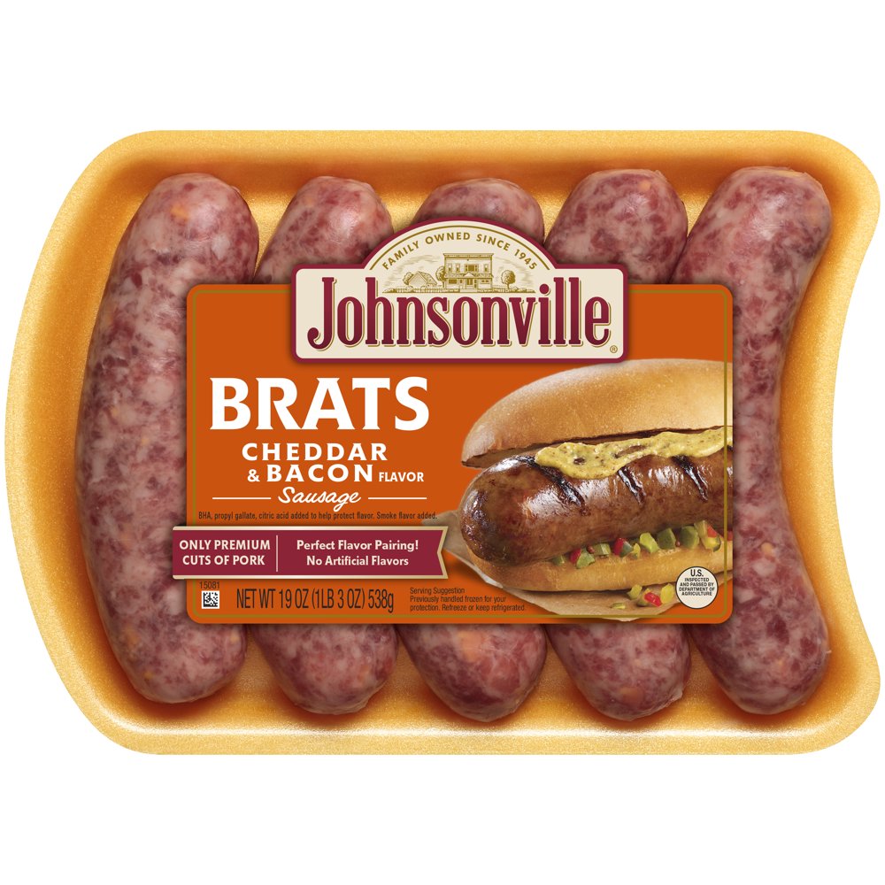 Johnsonville Cheddar & Bacon Brats, 5 Count, 19 oz