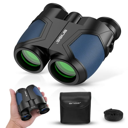 Compact Binoculars for Adults-12x25 Small Binoculars for Bird Watching Hunting Waterproof Porro Prism Binoculars (Blue)