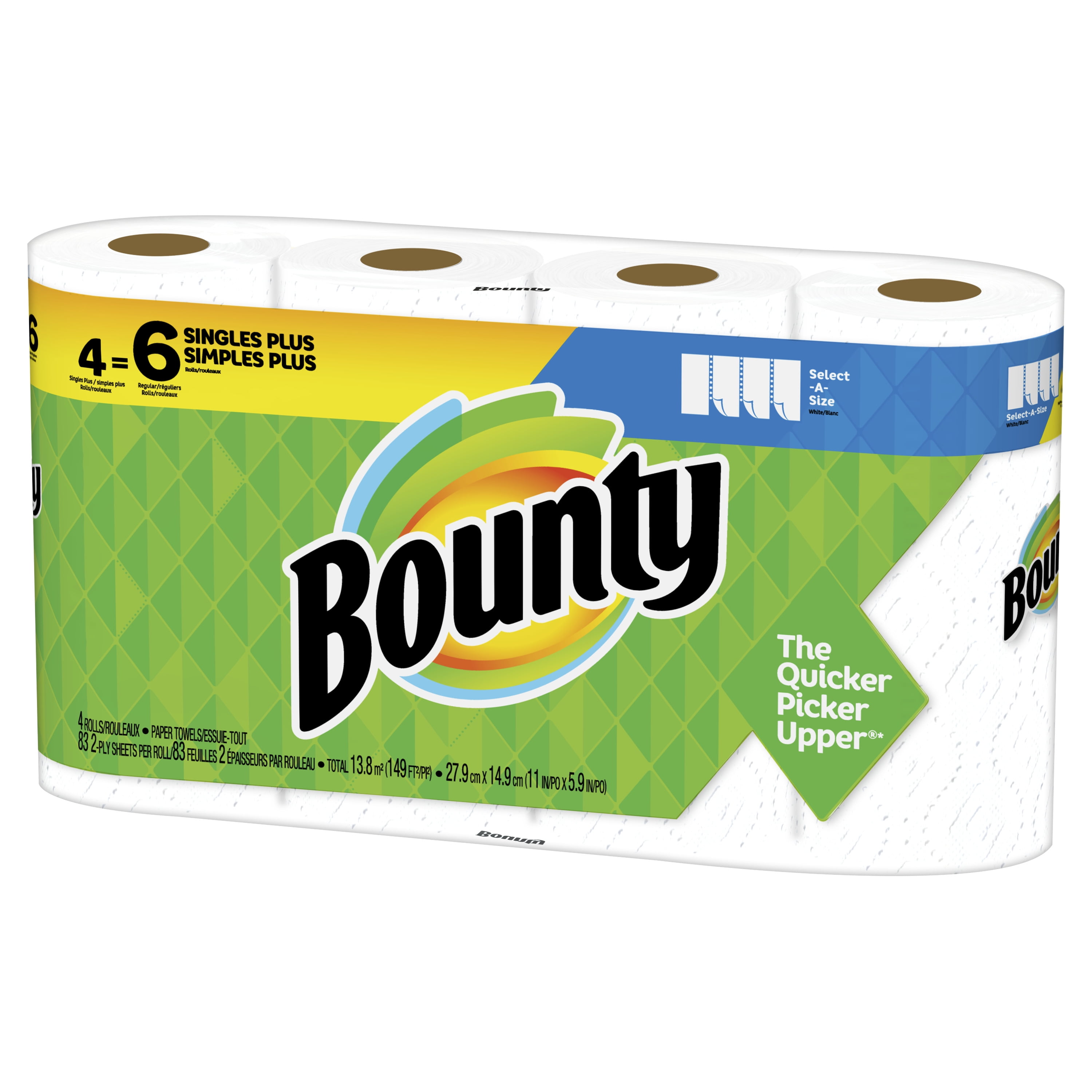 Bounty Select-A-Size Paper Towels, White, 6 Triple Rolls — Custom Treats