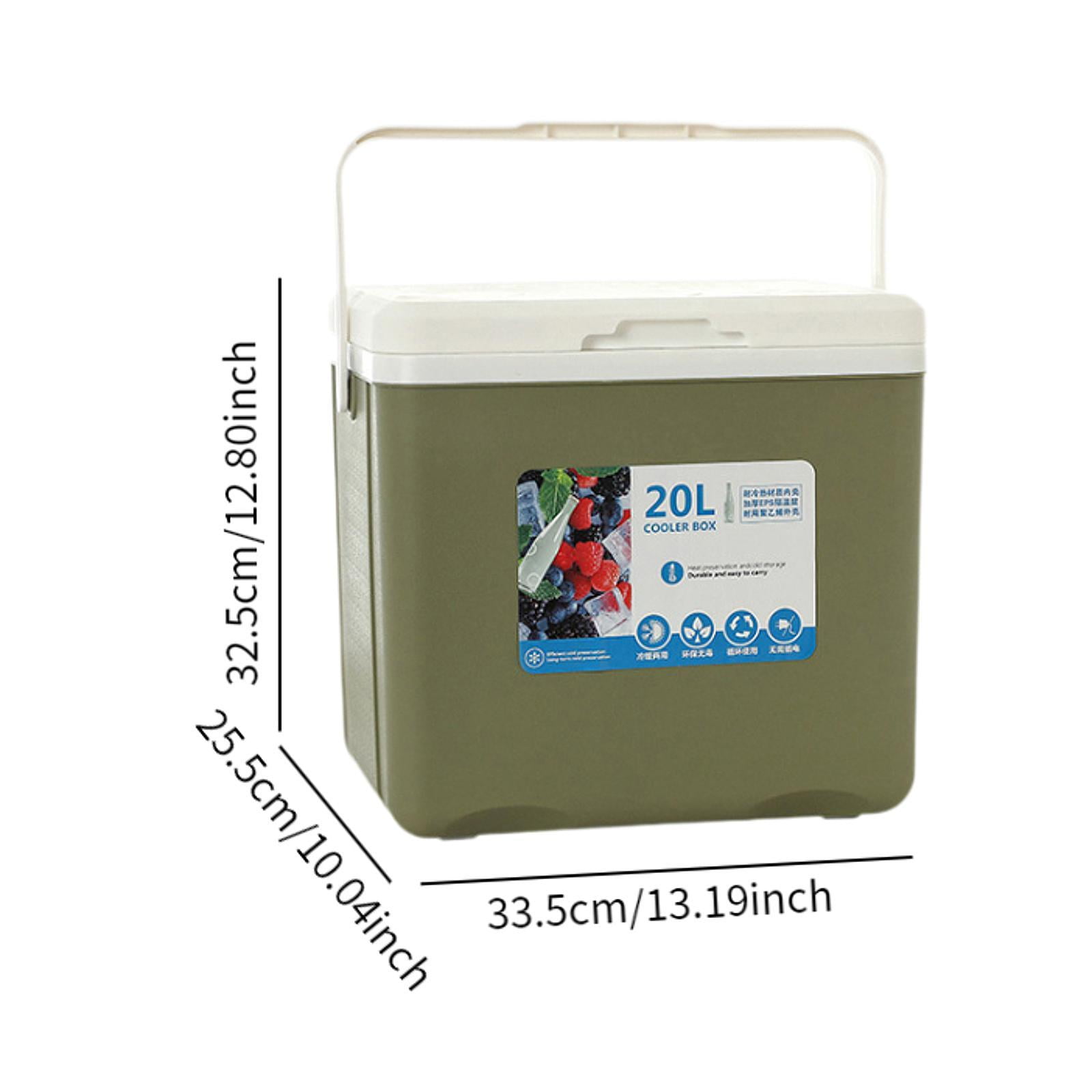 MAGIDEAL Box 20L with Heavy Duty Handle Ice Chest Small for Stall Beach Picnic Green