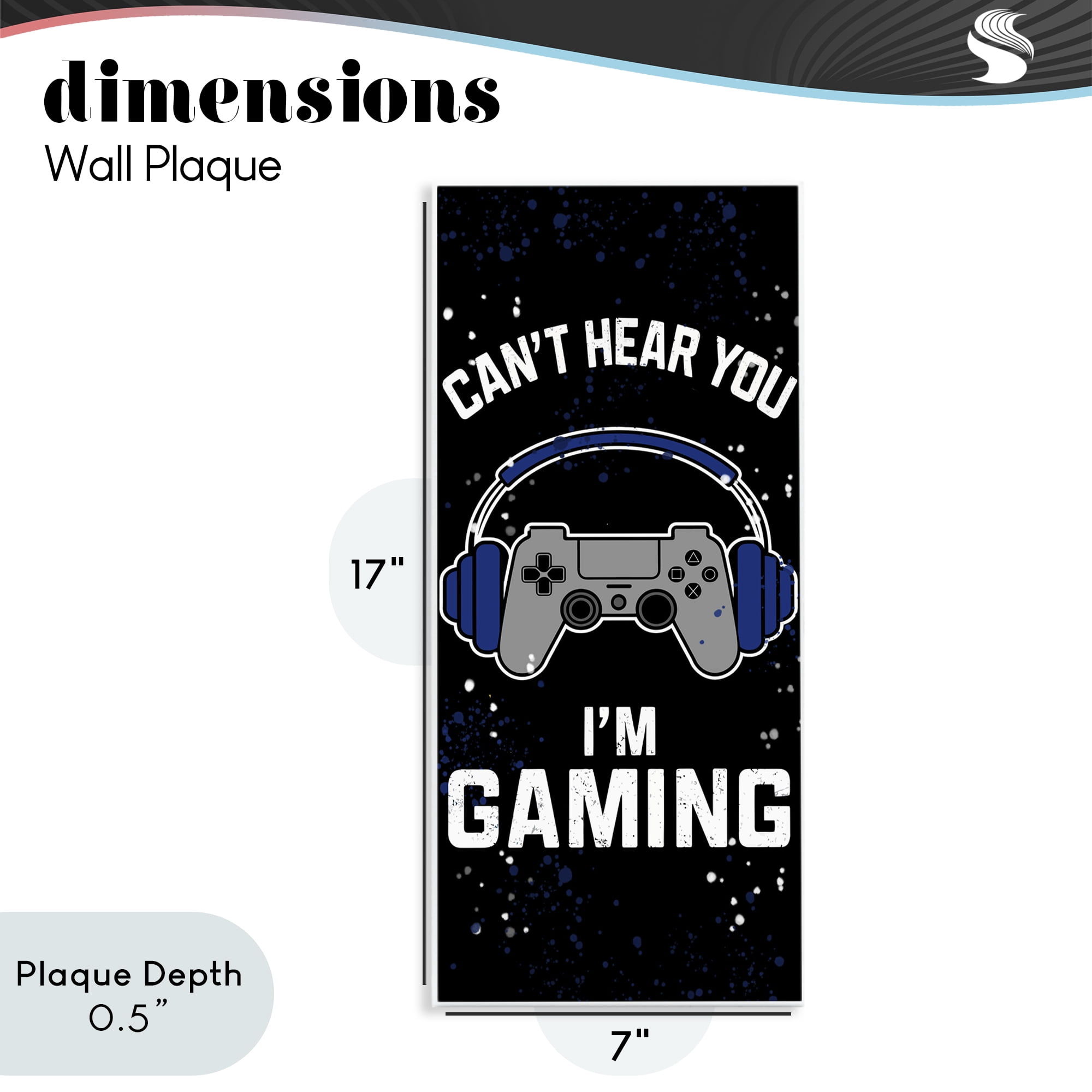 Stupell Industries Can't Hear You Gaming Wall Plaque Art, design by Kim Allen