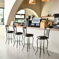 thumbnail image 5 of Homy Casa 30 Inch Bar Stools Set of 2 Swivel Padded High Back Vintage Chair for Bistro Kitchen Pub, 5 of 13