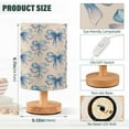 thumbnail image 3 of RMDQTR LED Push-Button Switch Warm-Tone Desk Lamp Plug-and-Play No Assembly Required Watercolor Blue Bows, 3 of 7