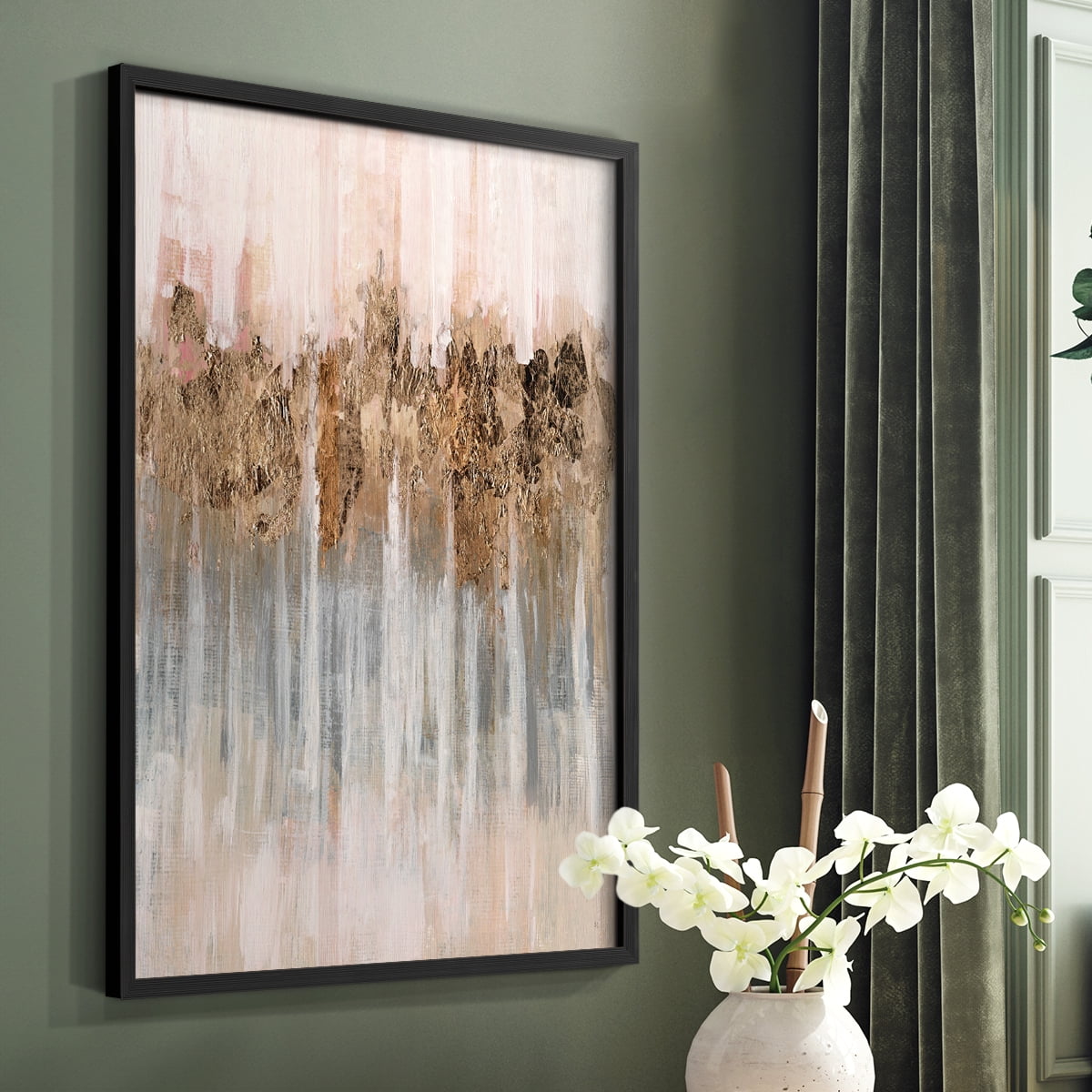 Spring Shadows in Black Solid Wood 22 x 28 Framed Print