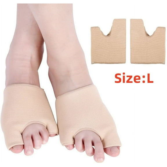 Bunion Support Sleeve with Silicone Gel Bunion Pads, Tailors Bunion Pads,1 Pairs Toe Protectors for Big Toe Bunion Pain Relief and Support, L-Size