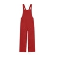 thumbnail image 5 of Dungarees for Kids Girls, Girls Casual Overalls Baggy Wide Leg Pants Jumpsuit Playsuit Red 9-10Years, 5 of 7