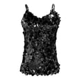 thumbnail image 4 of KHONTS Women's Sequin Tops Glitter Party Strappy Tank Top Sparkle Cami Black XL, 4 of 5