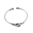 thumbnail image 3 of EOEMY Women 925 Sterling Silver Retro Rose Cuff Bangle Vintage Flower Jewelry Bracelet, 3 of 5