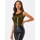 thumbnail image 3 of Disfraz de navidad Camiseta Sin Mangas Con Cuello En U, Elástico, Ajustado, Brillante Y Metálico Brillante Para Mujer Negro Brillante M, 3 of 6