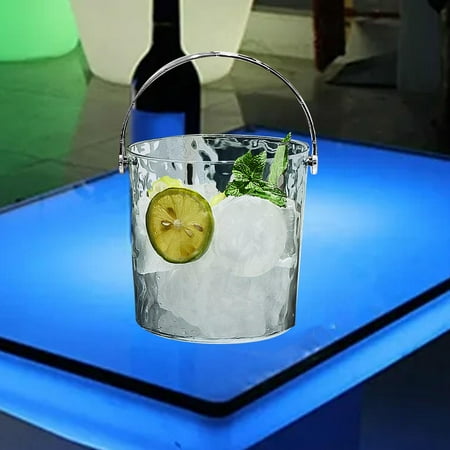 

CUTICATE Ice Bucket Beverage Cooling Bucket with Handle Multipurpose Beverage Tub for Camping Parties Champagne Bottles Hotel Clear Gray