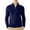 Navy, variant on Men's Full Zip Cardigan Sweater Fall Slim Fit Work Business Knitted Top Big and Tall Stand Collar Sweater Coat M-3Xl