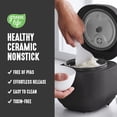 thumbnail image 3 of Digital Rice Cooker, 2-Cups Uncooked/4-Cups Cooked, Removable Nonstick Ceramic PFAS- Pot, One-Touch Presets, Oats, Quinoa, Brown Rice, Auto  Warm, Fuzzy Logic Tech, 1.5QT, Black, 3 of 9