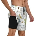 thumbnail image 2 of Lsque Maillot de Bain Homme Motif Dinosaure - Short de Bain avec Doublure de Compression - Short de Bain de Plage - (P-3TG) - Extensible Séchage Rapide-Moyen, 2 of 6