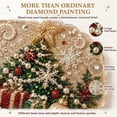 thumbnail image 5 of Christmas Pearl Diamond Painting Suncatcher Kit DIY Craft Pre Assembled Metal Chain Acrylic Round Board with Edge 3D Mixed Sized Pearl Beads Craft Festive Window Wall Decor,A, 5 of 6