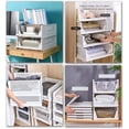 thumbnail image 4 of Stackable Clothes Storage Basket Organizer Sliding Wardrobe Drawer Shelf DIY Divider Separator Desk Container for Wardrobe Closet Kitchen Bathroom Office (White), 4 of 4