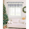 thumbnail image 6 of Blue Brown Aqua Striped Curtain Valance for Windows/Living Room/Kitchen/Bathroom/Café, Short Rod Pocket Tier Curtain Window Panel Modern Farmhouse Lines Simple Stripes Topper Curtain 54''x18'', 6 of 6
