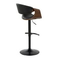 thumbnail image 6 of Symphony Adjustable Bar Stool, Black Bar Stools, Bar Chairs, Swivel Bar Stools, Bar Stools Set of 2, Bar Height Stools Set of 2 (Walnut Wood, Black), 6 of 6
