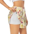 thumbnail image 2 of Bixox Women's Rabbit And Balloon pattern 2 in 1 Running Shorts - Lightweight Athletic Workout Gym Yoga Shorts Liner with Pockets - XX-Large, 2 of 7