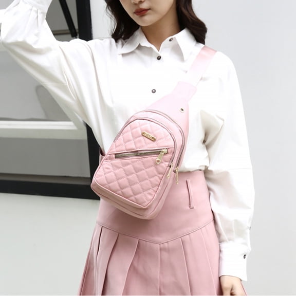Anti Theft Crossbody Bag, One Shoulder Chest Sling Bag Multi Pockets Slim Anti Theft Travel Purse for Women