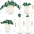 thumbnail image 4 of Sparkly Wedding Hair Combs, 5PCS Crystal Flwoer Hair Clips Bride Bridesmaid Hair Sides Comb Rhinestone Barrettes, Crystal Flower Hair Pins Hair Accessories for Women Girls (Green), 4 of 4
