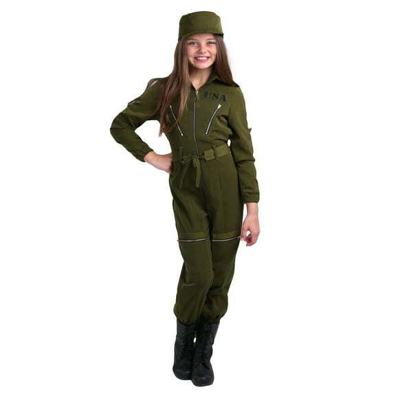 Girls Army Flightsuit Costume