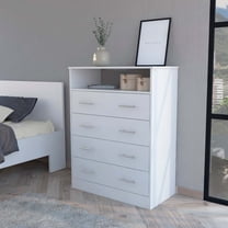 Depot E-Shop DE-CLB6744 Serbian Four Drawer Dresser, White