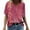 #1-Red, variant on Patlollav Summer Tops Sexy Fold Print Regular Women Short Sleeve Blouses