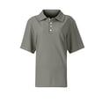 thumbnail image 6 of Stichou Women's Short Sleeve Waffle Knit Polo Shirt V-Neck Button Down Slim Fit Stretchy Casual Tops Gray 2XL, 6 of 7