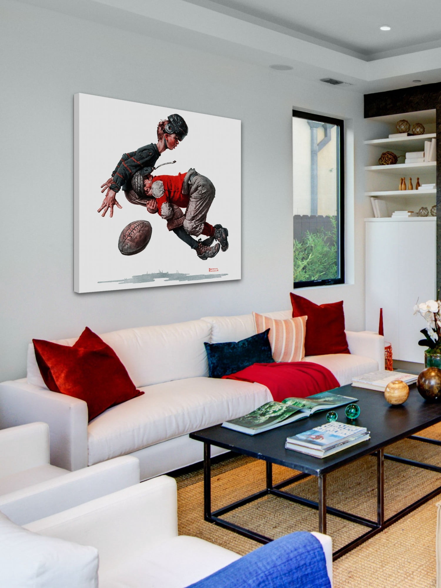 Marmont Hill "Fumble or Tackled by Norman Rockwell Painting Print on Canvas