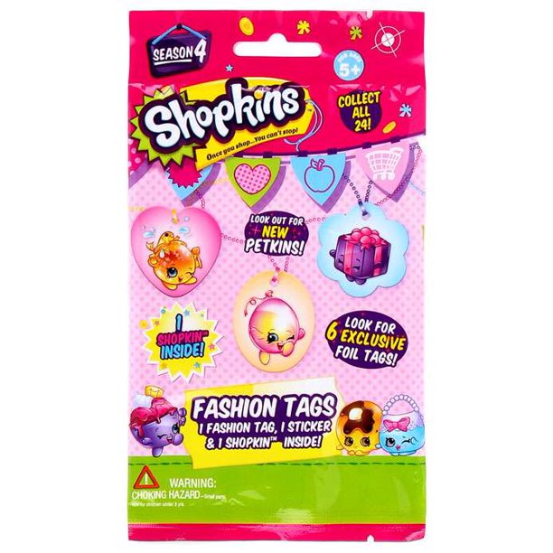Shopkins Season 4 Fashion Tags Mystery Pack Walmart Com Walmart Com