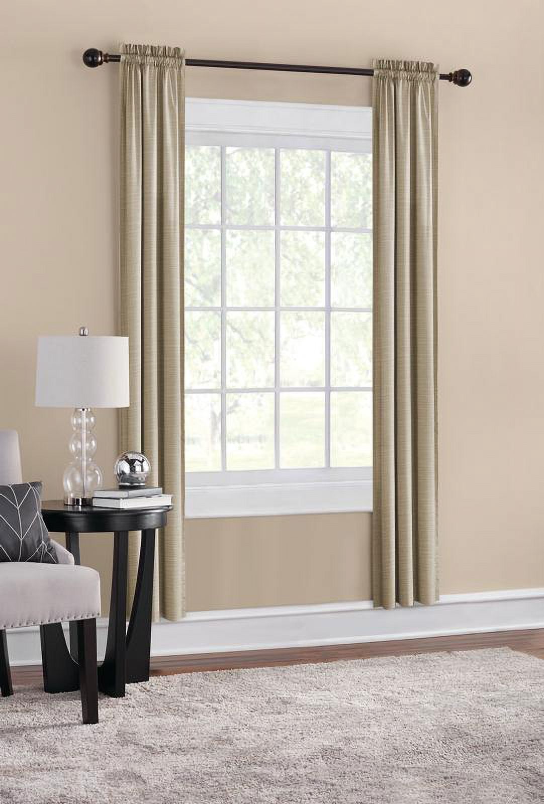 Mainstays Room Darkening Taupe Rod Pocket Curtains, 30” x 84” (2 Panels)