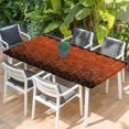 thumbnail image 2 of Orange Geometric Table Cloths for 3 Foot Rectangle Tables, Ombre Modern Abstract Art Patio Waterproof Elastic Fitted Tablecloths, Washable Rectangular Table Cover for Camping, 2 of 8