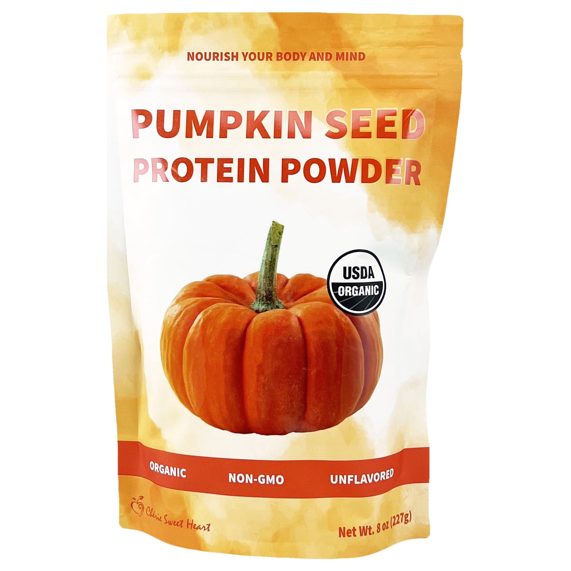 Cherie Sweet Heart Pumpkin Seed Protein Powder 8 oz, 100% Non-GMO, Dairy-Free, Keto-Friendly, Gluten-Free, Soy-Free, Plant-Based Protein
