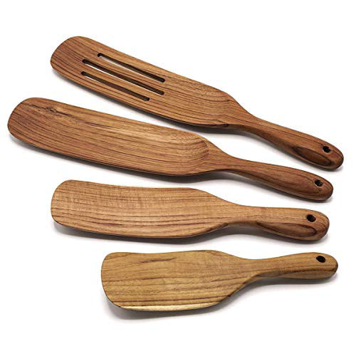 Wooden Baking Cooking Spoon Set Bamboo Kitchen Tools 4 Pack 29cm
