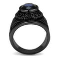 thumbnail image 4 of US Navy Ring for Men and Women Unisex 316L Stainless Steel Military Patriotic Ring in Black with Blue Stone Rock, 4 of 7