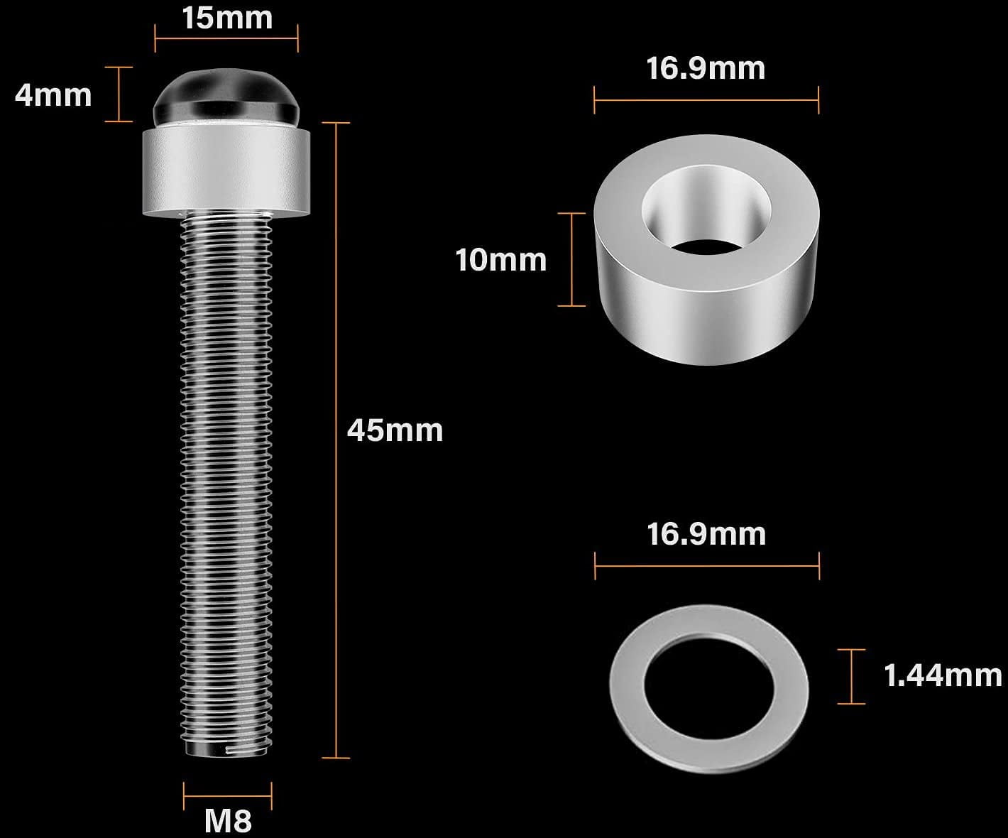 M8 x 45mm VESA Mount Screws Bolts and Washers for Samsung Curved LCD TV  Screws, for LG/Vizio/Philips/Sony Bravia