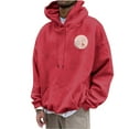 thumbnail image 2 of RKSTN Athletic Hoodies for Men Graphic Simple Floral Print Trendy Relaxed Fit Casual Pullover Long Sleeve Shirts for Men with Front Pocket (Red ,L), 2 of 4