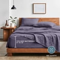 thumbnail image 6 of Bare Home Washed Sheet Set - Premium 1800 Collection - Deep Pocket - 4 Piece - Queen, Dusty Purple, 6 of 8