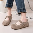 thumbnail image 2 of Shrysg Women's Mary Janes Ballet Flats Shoes with Double Buckle Straps Breathable Faux Leather Round Toe Casual Outdoor Walking Shoes Khaki, 2 of 6