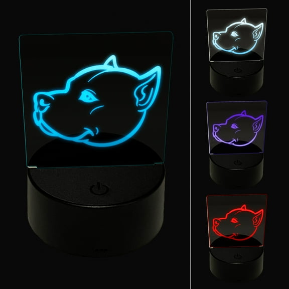American Pit Bull Terrier Dog Head LED Night Light Sign 3D Illusion Desk Nightstand Lamp