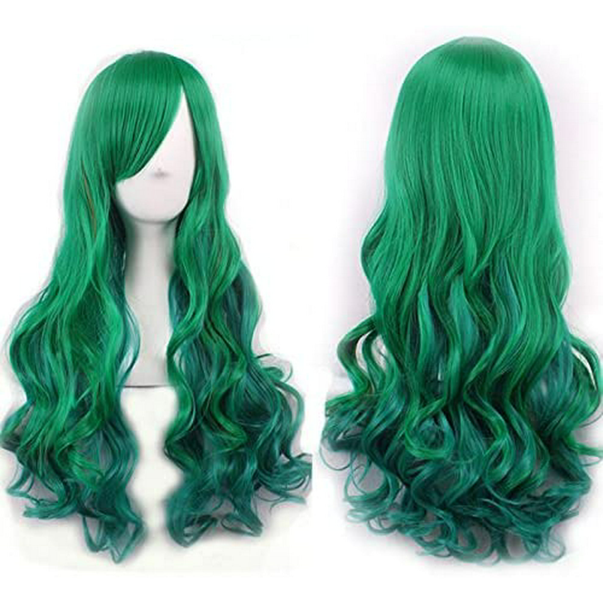 Women's Green Wig Long Curly Hair Heat Resistant Fiber Wigs Harajuku Lolita  Style for Cosplay Halloween Party | Walmart Canada
