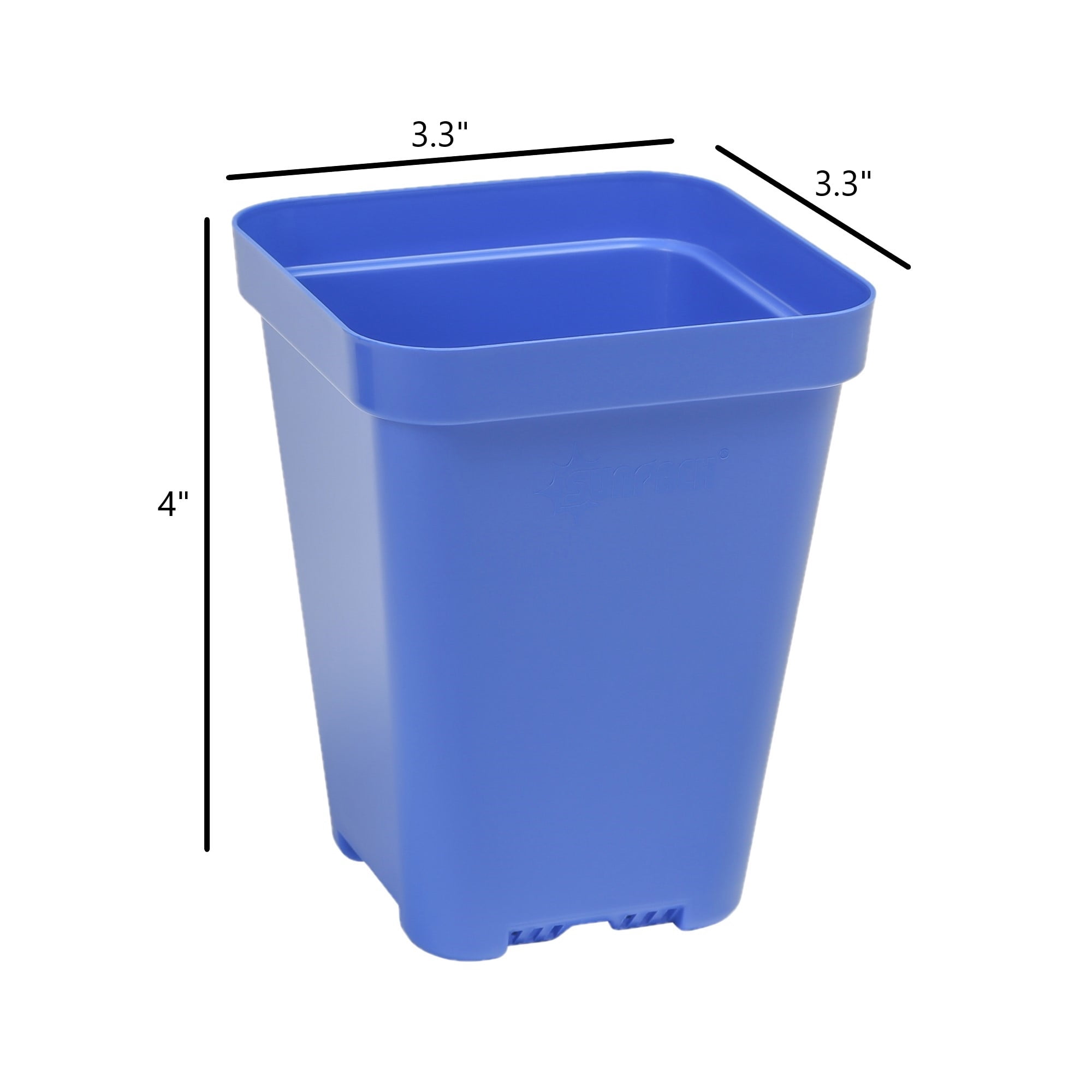 SUNPACK 3.3" x 3.3" Heavy Duty Seed Starting Square Insert Pot, Green, 4" (Pack of 18)