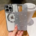 thumbnail image 2 of Compatible with iPhone 13 pro Magnetic Glitter Case-6.1 Inch, Luxury Love Heart Pattern Plating Clear Case, Compatible with MagSafe for Women Girls Shockproof Back Cover-Silve, 2 of 13